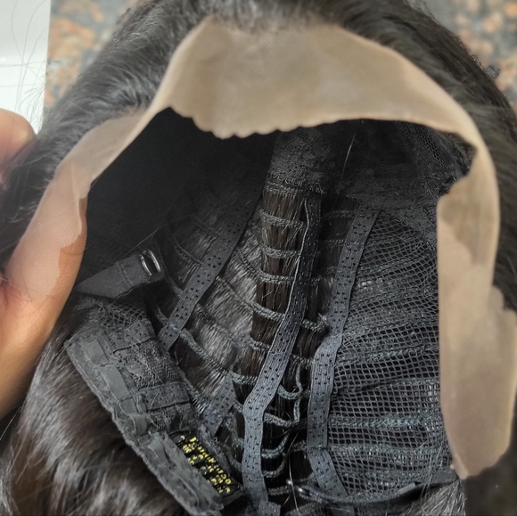 Darkest Brown Wig With Snowflake Lace - Picture 4 of 4